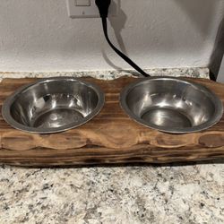 Wooden Double Bowl Diner 
