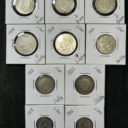10 Foreign Silver Coins 