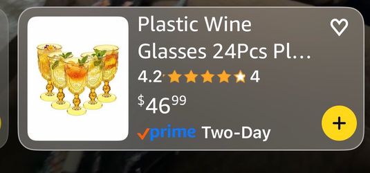 24-piece amber plastic wine goblet set
