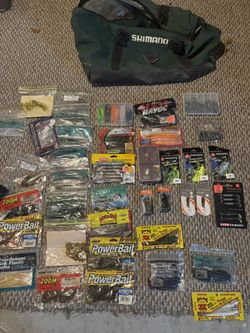 Fishing Gear With Shimano Duffel Bag