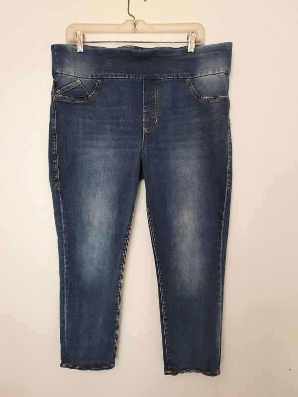 Rock & Republic Denim Rx Fever Skinny Cropped Jeans Women's Plus Size 18 Denim