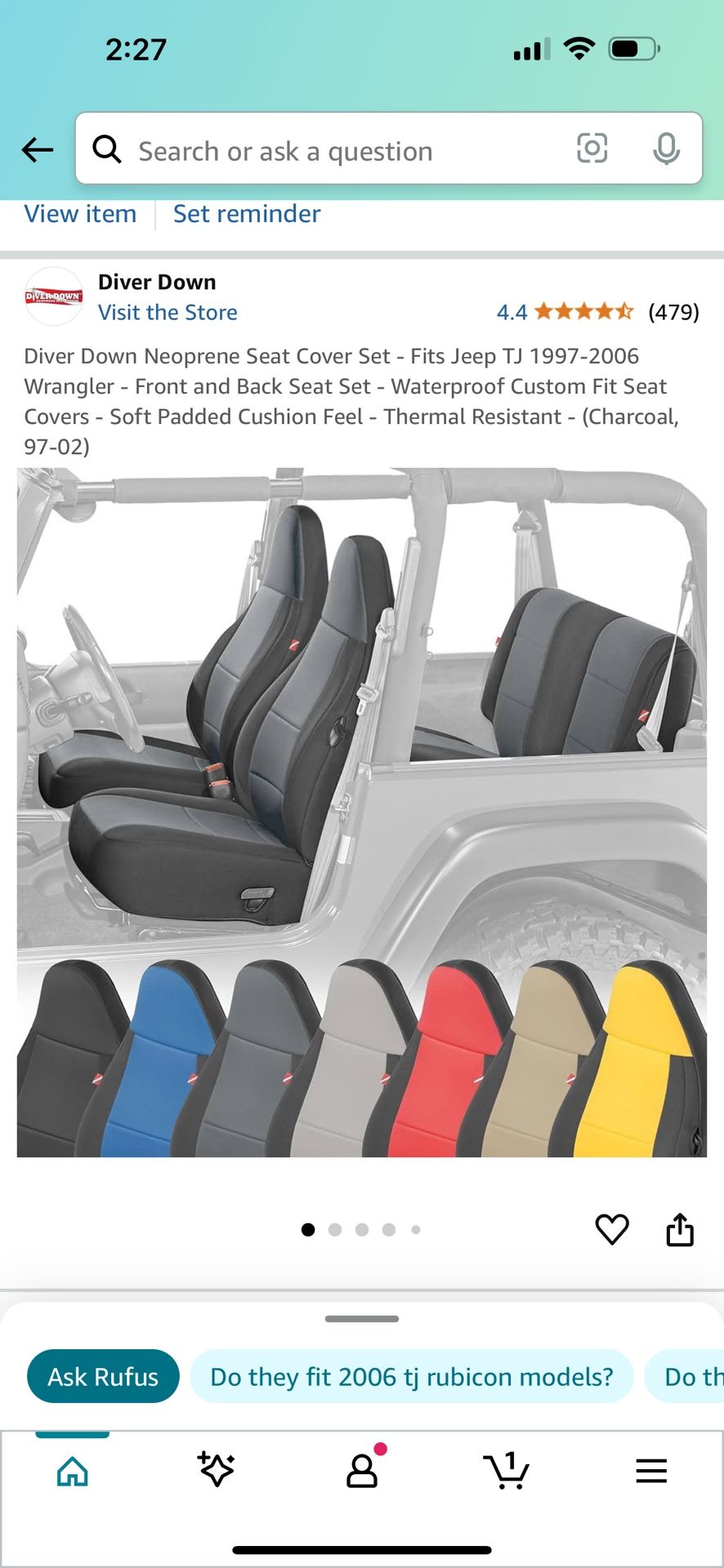 Jeep Wrangler TJ Rear Seat Cover