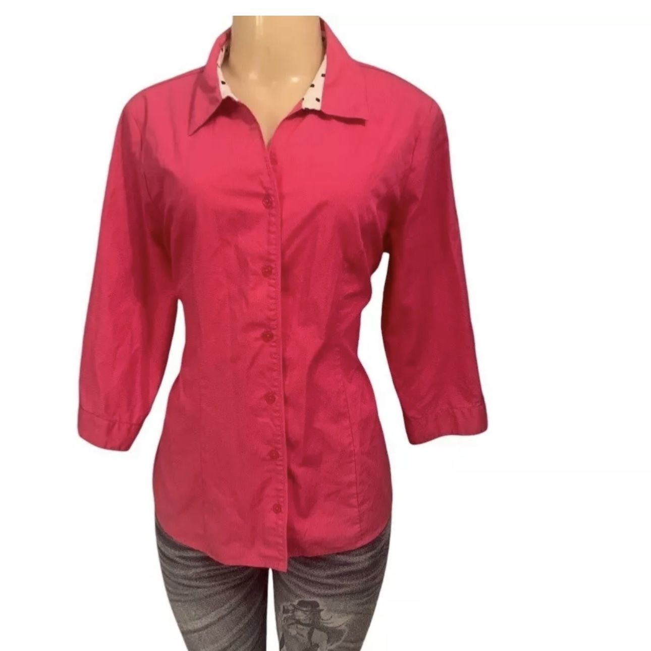 Christopher Banks Sz L Button Up Shirt Pink