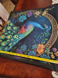 Set of 2 peacock throw pillow covers