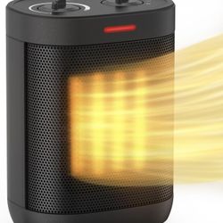 Space Heaters for Indoor Use, Portable 1500W/900W PTC Ceramic Space Heater, Small Space Heater with Thermostat, Three Modes, Overheat and Tip-Over Pro