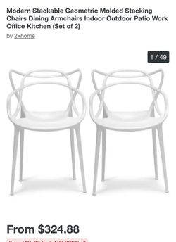 CB2 Chairs Acrylic & Chrome Bar Stools Set of 4