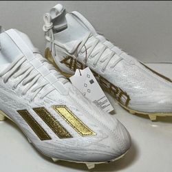 Adidas Adizero Primeknit White Gold GX5100  Football Cleats Men's Size 7.5 & 8 New