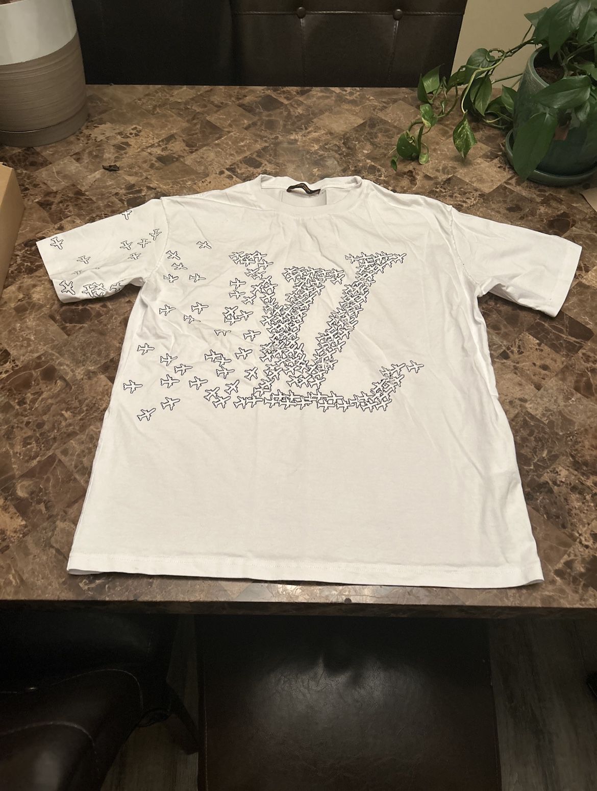 Lv Planes Printed T-shirt White