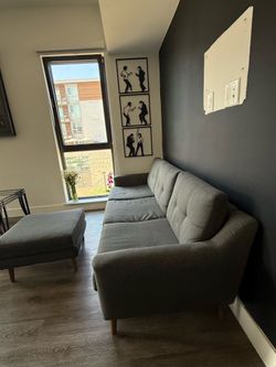 Burrow branded sofa / couch with ottoman