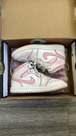 Air Jordan 1 Mid Pink White Sneakers