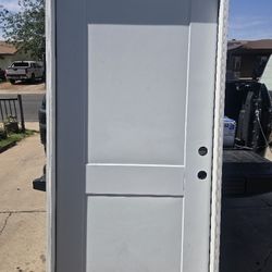 36" X 80" Puerta De  Madera & Fierro Laminado De Seguritad