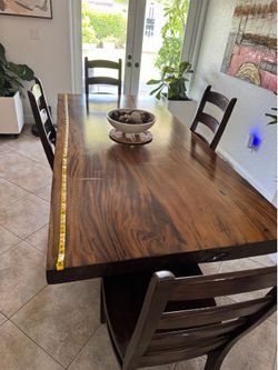 Beautiful wooden dining table set