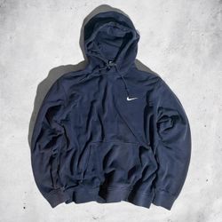 Mens NIKE Navy Nike hoodie with embroidered swoosh. 