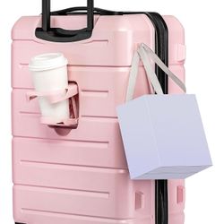 KYME Pink Hardside Carry On Luggage 22x14x9 Airline Approved for Women,22 Inch Hard Shell Carry-On Suitcase with Wheels TSA Lock,Travel Rolling Luggag