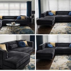 Used Modern Black sectional  For Sale 