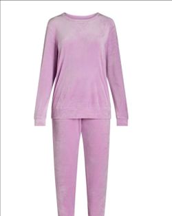 Womens Lavender Velour Lounge Set