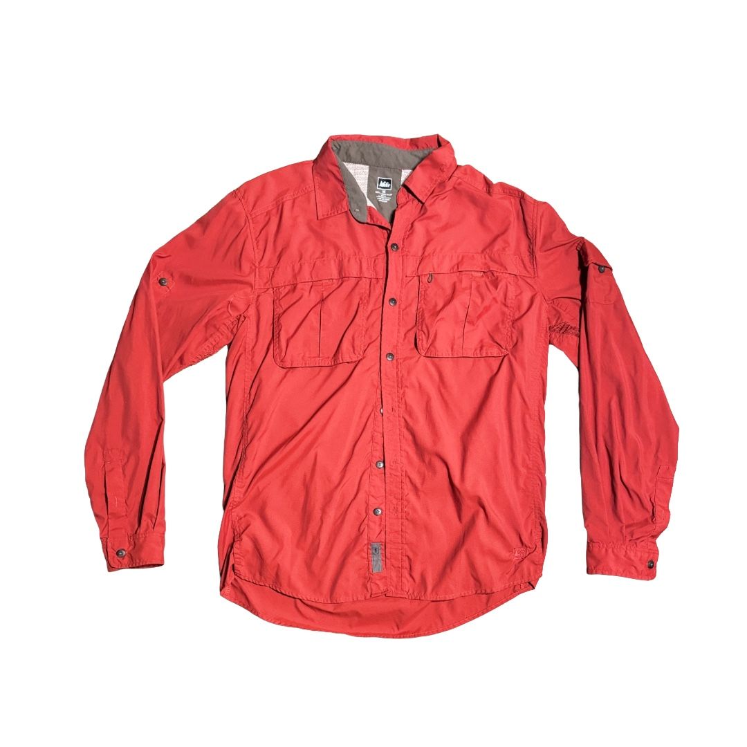 Rei Orange Nylon Vented Quick Dry Men's Shirt