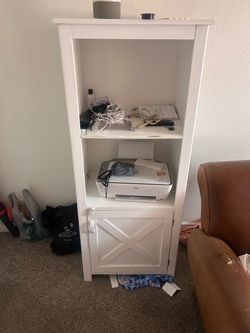 White wood cabinet in great shape.