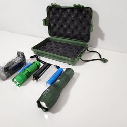 U'King Zoomable LED Flashlight Tactical Torch Light Camping Hiking Fishing ( Green )