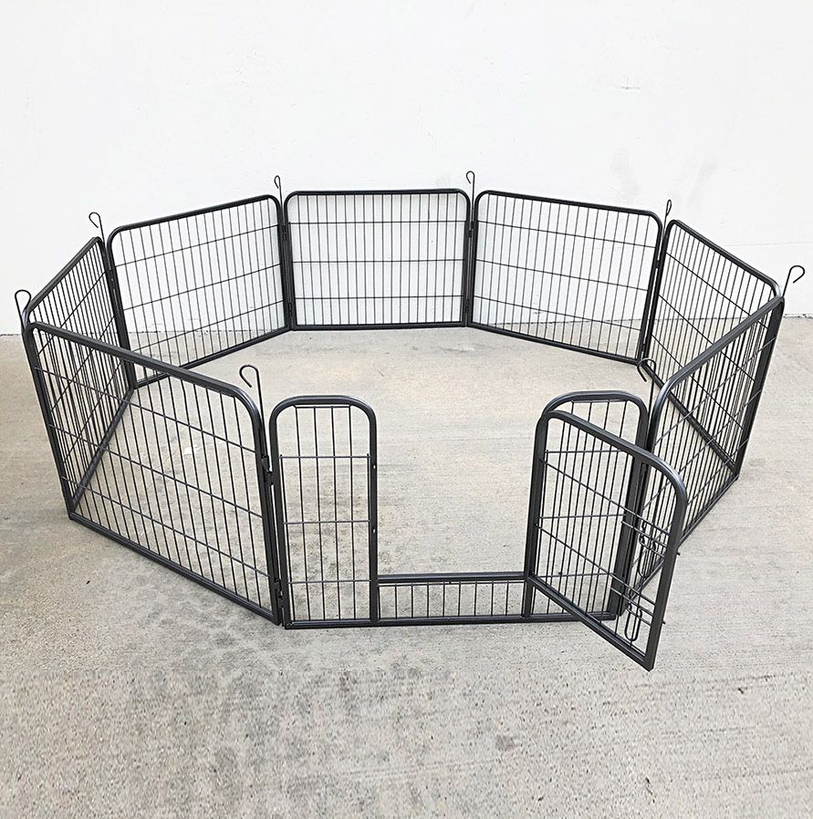(NEW) $75 Pet 8-Panel Playpen, Each Panel (24” Tall X 32” Wide) Heavy Duty Dog Exercise Fence Gate Crate Kennel