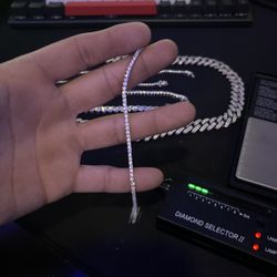 2mm VVS Moissanite Diamond Tennis Bracelet Tester Approved!✨🔥💧💎