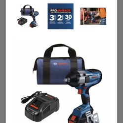 Bosch, PF 18V 1/2in. Impact Wrench Kit w 1 Battery, Drive Size 1/2 in, Volts 18, Battery Type Lithium-ion, Model# GDS18V-740CB14