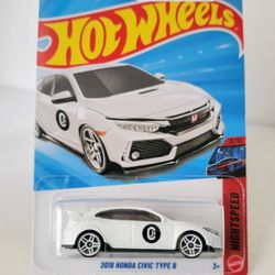 Hot Wheels 2018 Honda Civic Type R White Nightspeed 