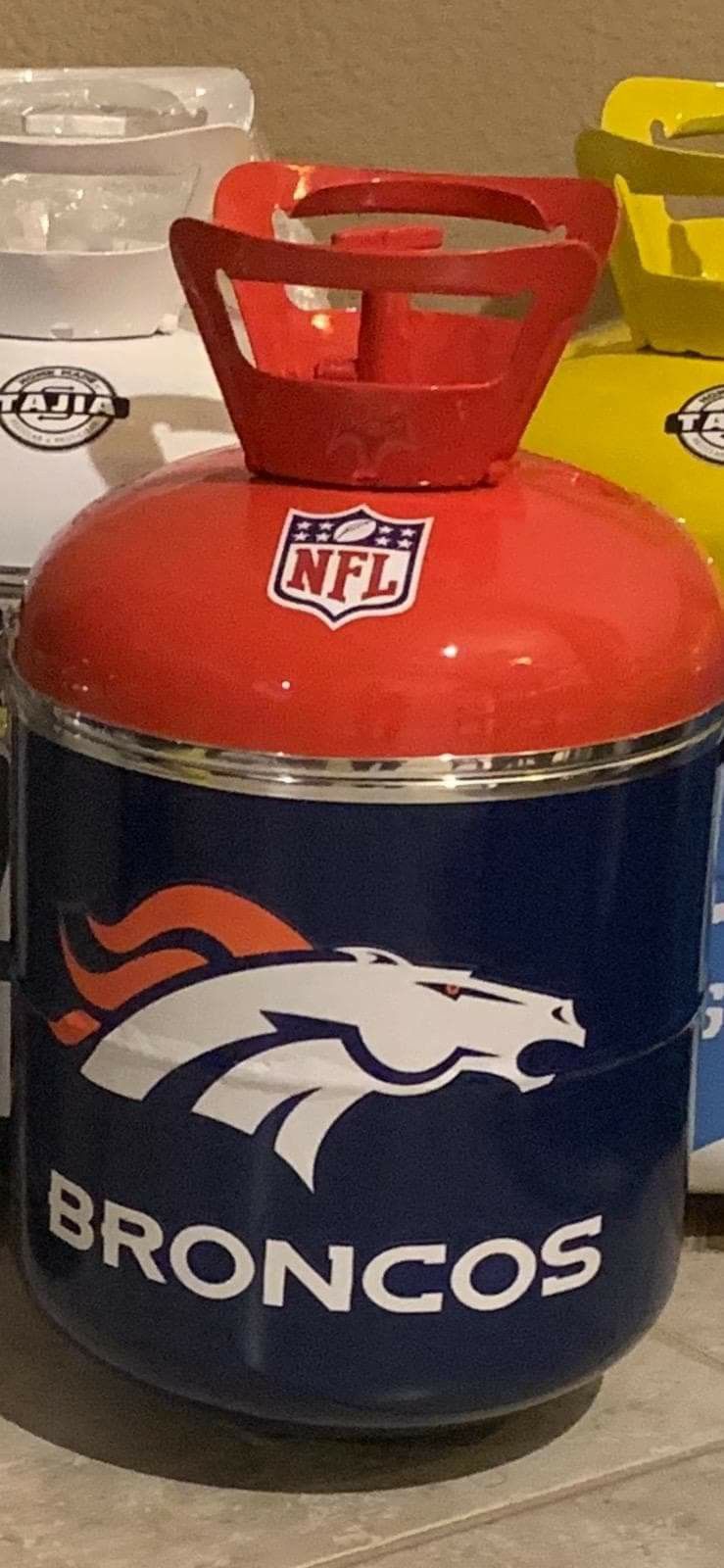 One of a kind cooler / ice chest Denver Broncos NFL made from freon tanks