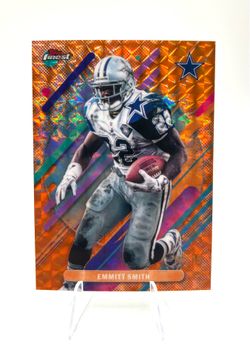 2025 Topps Finest Emmitt Smith Orange Geometric Refractor 295 Rare /15