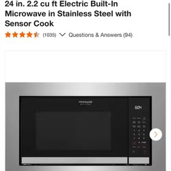 24 in. 2.2 cu ft Electric Built-In Microwave in Stainless Steel with Sensor Cook