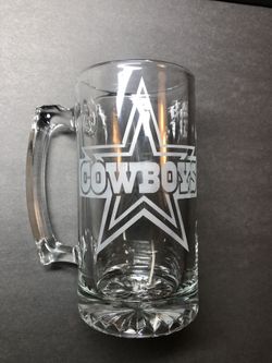 Etched beer mug