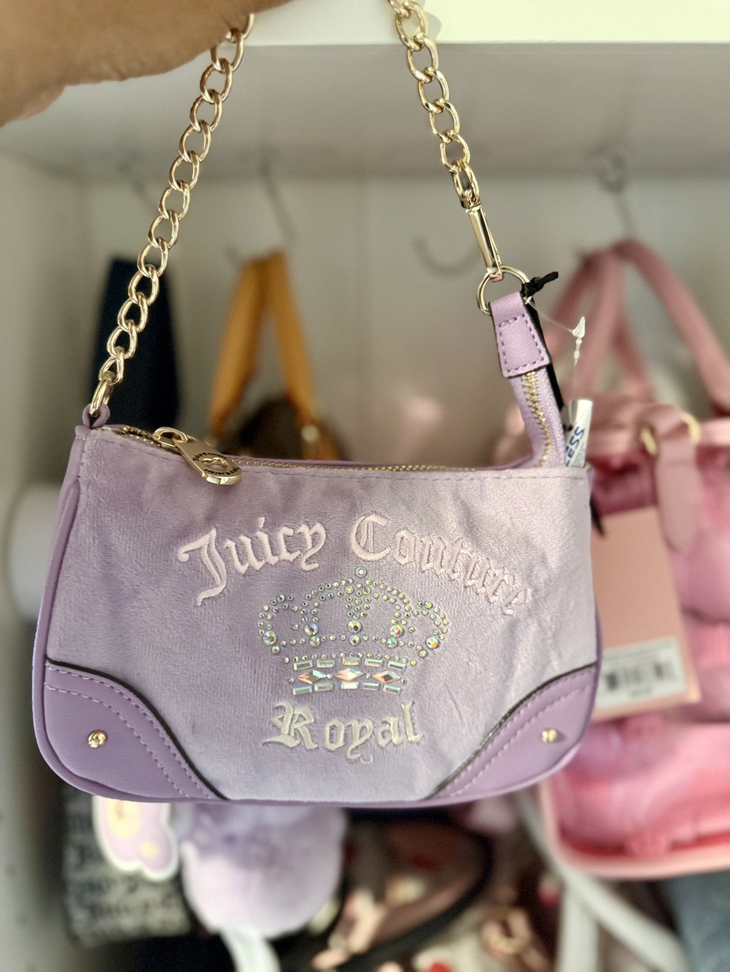 JUICY COUTURE KINGDOM PURPLE SHOULDER/WRISTLET BAG