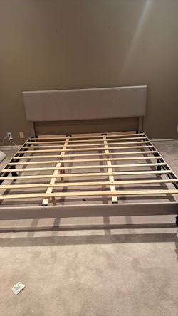 King tan bed frame new