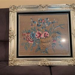 Pretty Embroidered Flowers Design. 28inches By 25