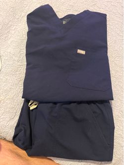Medium size navy blue scrubs