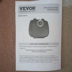 Vevor  Tankless Electric Water Heater.... Model Kgu70