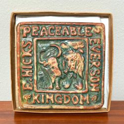 Eversons Collection Moravian Pottery Decorative Tile In Box