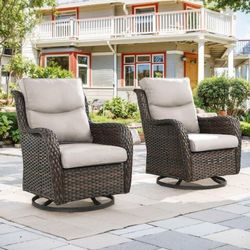 Swivel Glider Wicker Chairs 