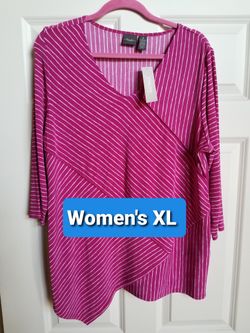 NEW! Chico's Travelers Women XL Top Shirt - 3/4 Sleeves