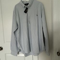 Polo Button Down Striped Dress Up Shirt 