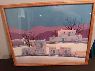 Adobe Village Framed Print By Dorothy Drum 29.5" x 23.5"