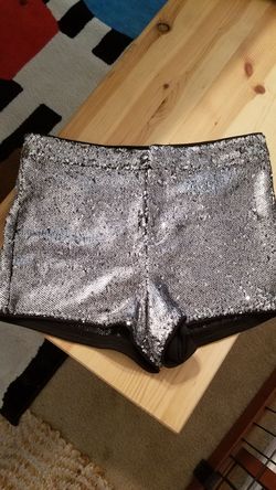 Silver sequin shorts
