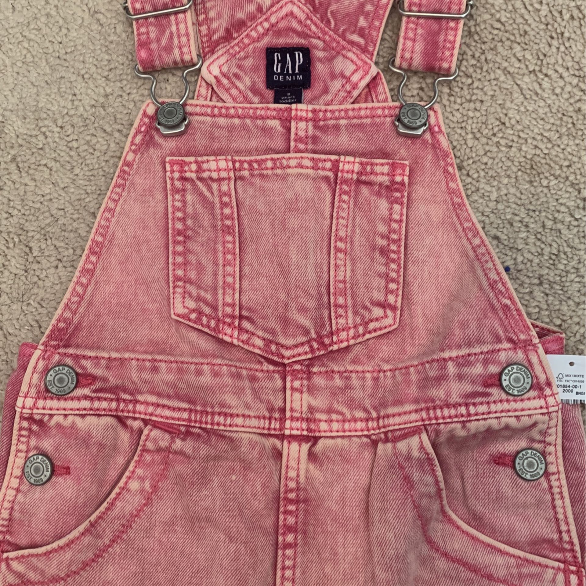 Brand New Pink Overall 2T Dress w/ Vans