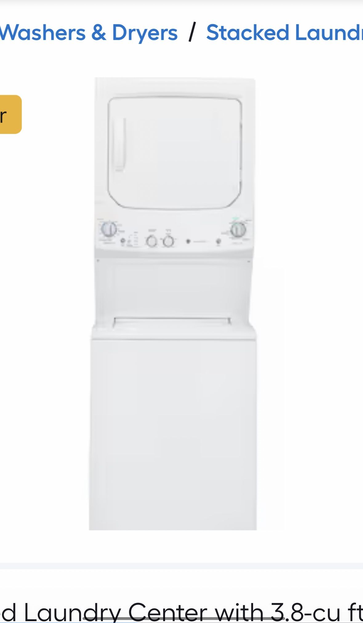 Stacked Washer and Dryer 