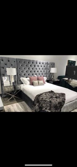Gray Color Bed Queen Size 