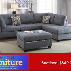 Sectional With Ottoman 