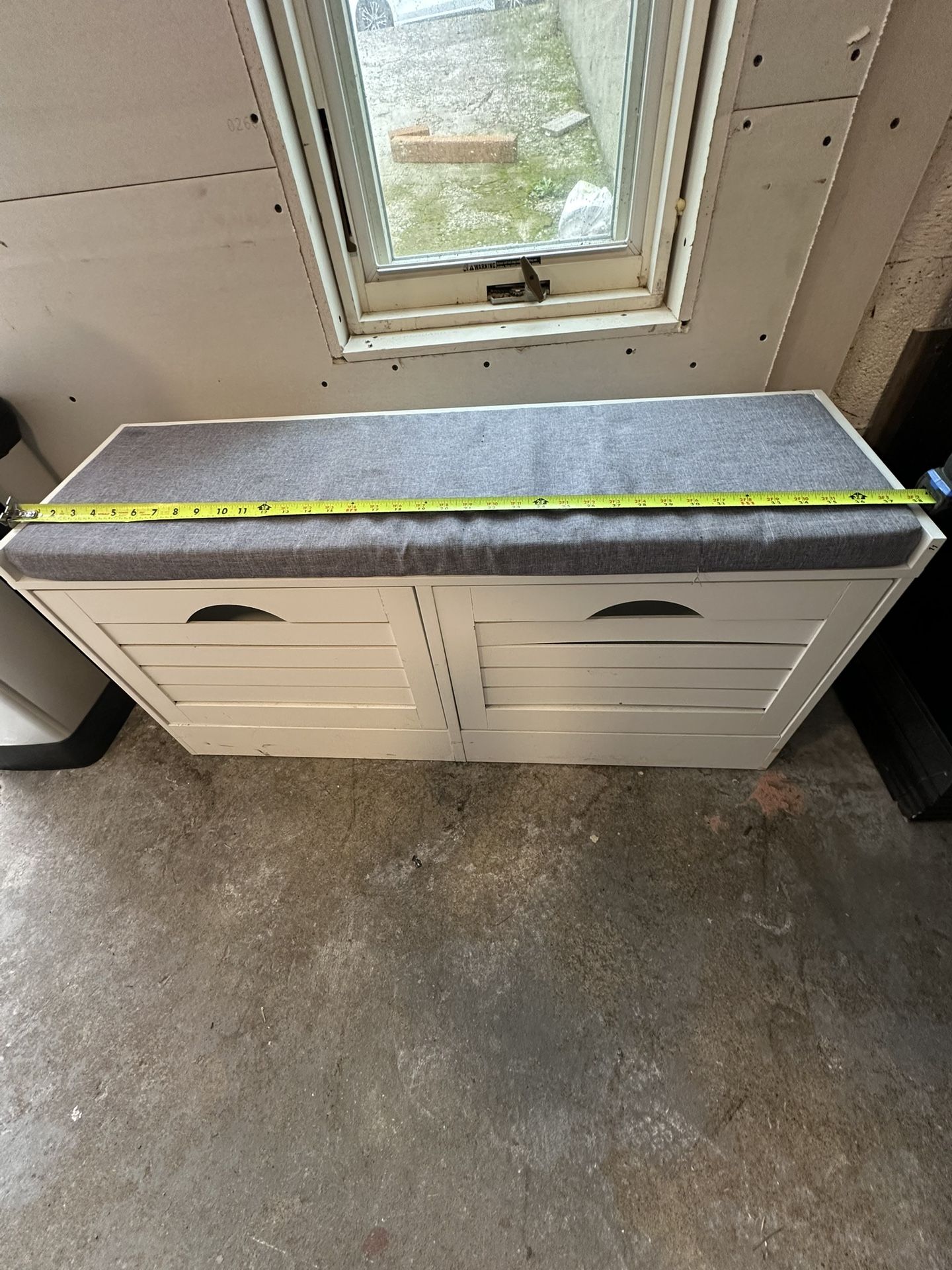 White Shoe Storage with Bench 