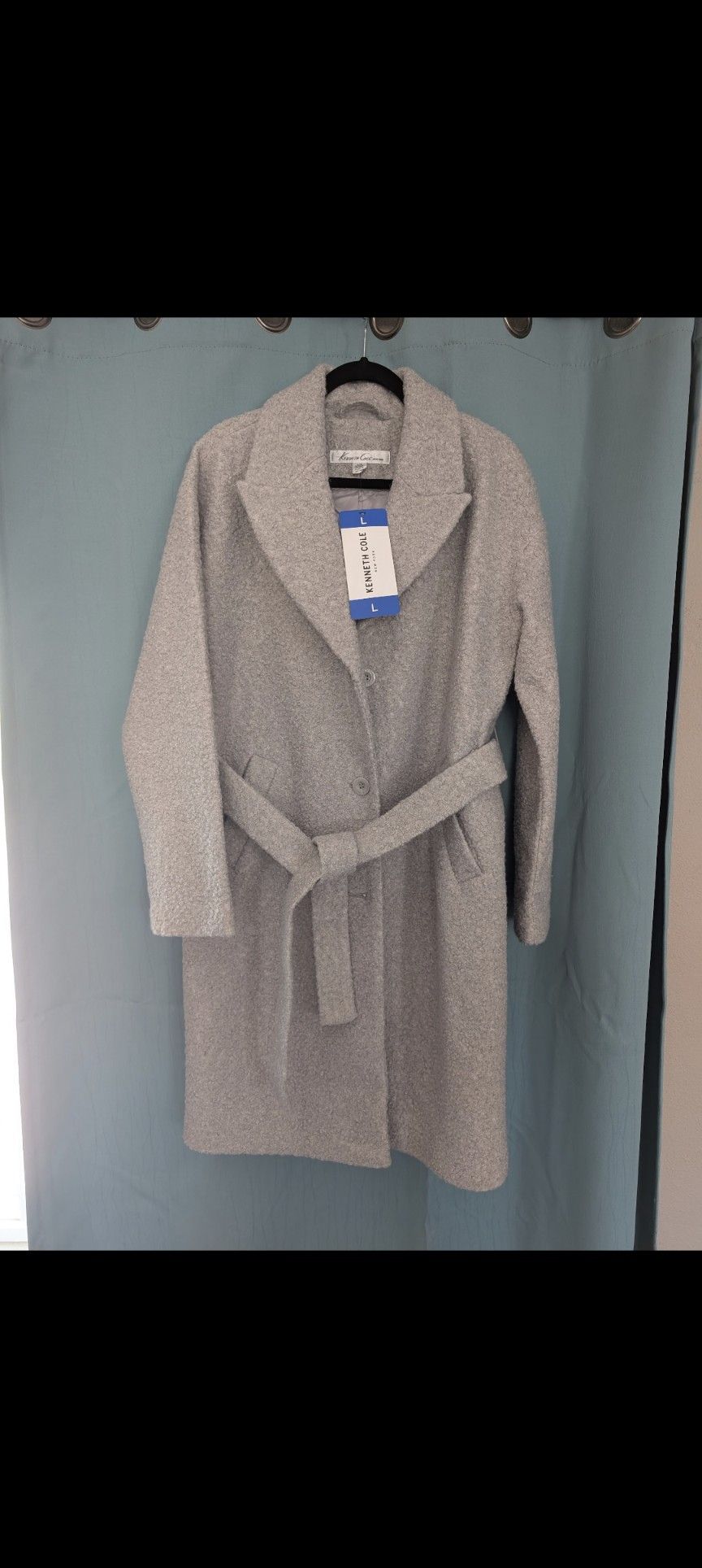 Kenneth Cole Women’s Long Belted Coat – Size L (New With Tags)