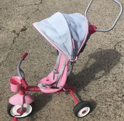 Pink Trike With Push Handle As Is