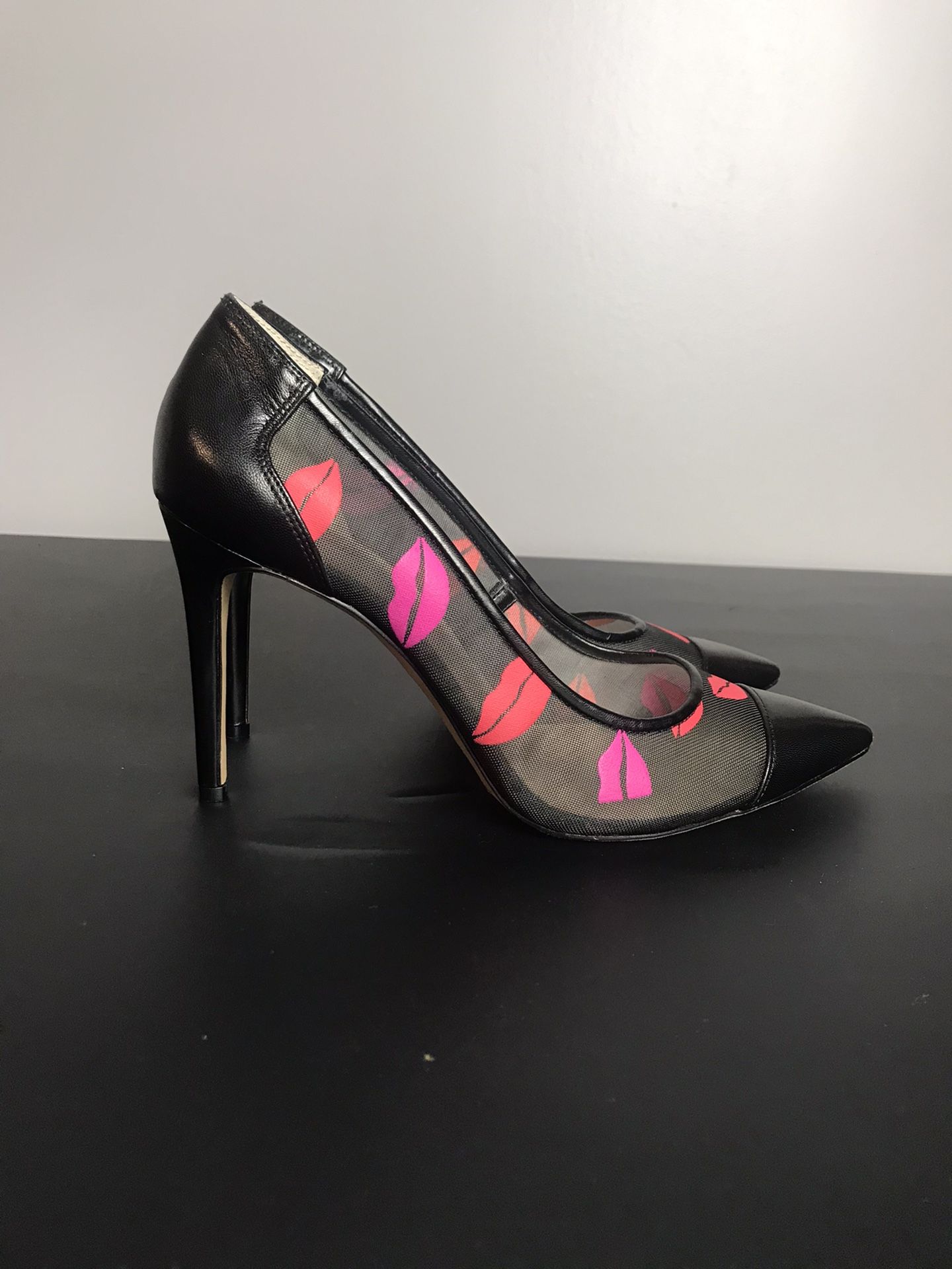 International Concepts Womens Kanaa Pump Shoes Red Lip Pointed Toe Slim Heel 7.5